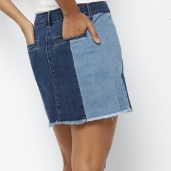 American Eagle Hi Rise Festival Mini Patchwork Denim Skirt Retro Size 4 Hippie - Picture 3 of 13